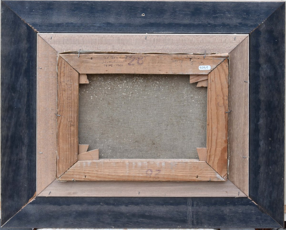 Joseph Communal "le Granier, Savoie" Oil On Canvas 23x28-photo-3